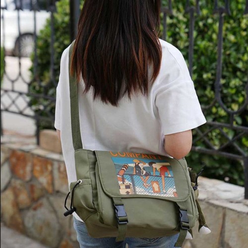 Print Messenger Bag Square Nylon Shoulder Bag Fashion Men Crossbody Bag Hiking - Picture 12 of 15