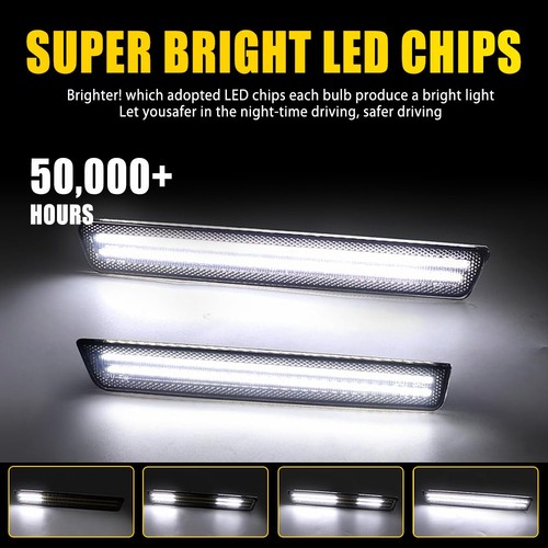 Front&Rear Lens Side Marker Lights LED Kit For 2015-2023 Dodge Challenger White - Picture 4 of 13