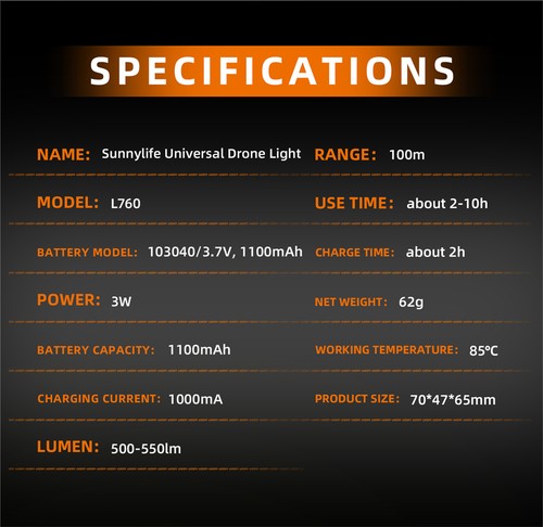 Lámpara de luz de vuelo con reflector de drones + accesorios de montaje con soporte para DJI Mini 4 Pro - Imagen 15 de 22