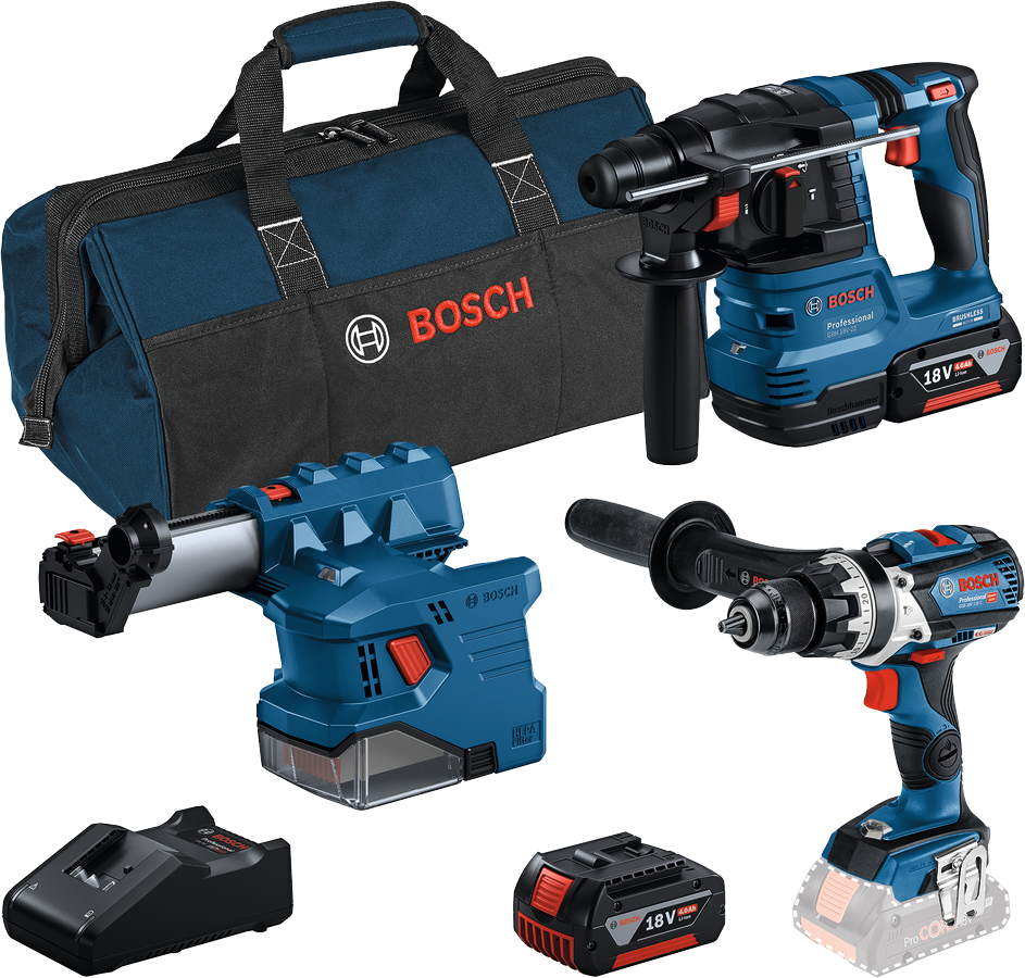 Bosch GBH 18V-22, GSB 18V-110C, GDE 18V-12 Rotary Hammer (2x4.0Ah) 0615A5008A