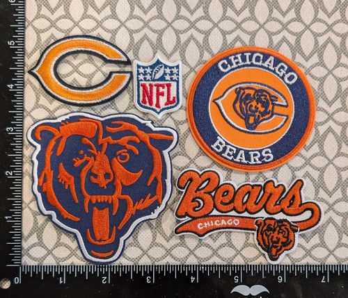 CHICAGO BEARS 5 SET FOOTBALL IRON ON EMBRIODERED PATCH - Picture 1 of 1