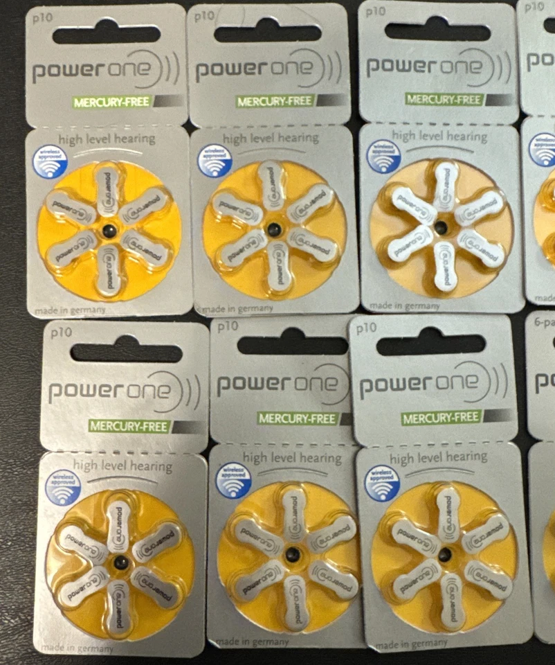 New Sealed Lot of 60 PowerOne Hearing Aid Batteries Size P10 - Image 2 of 4