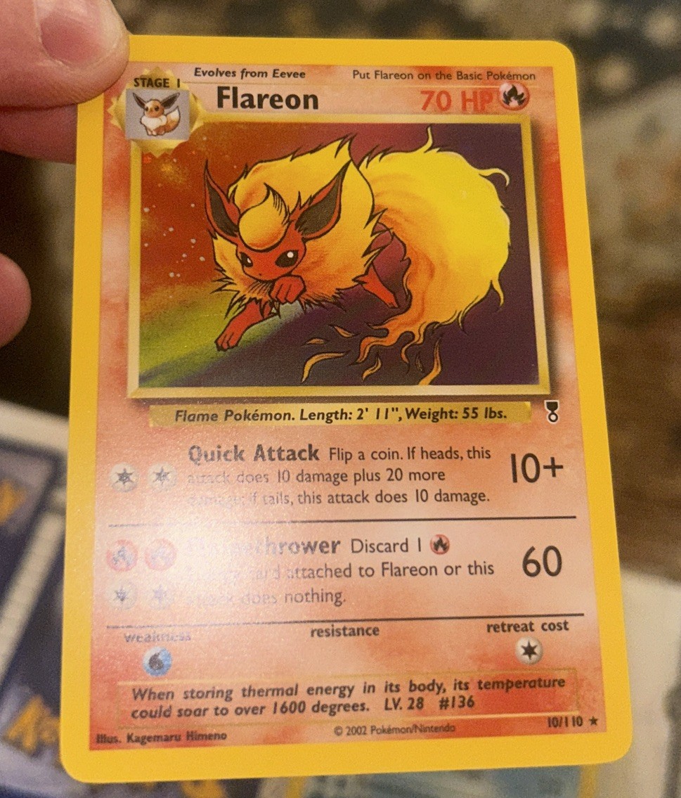 Pokemon TCG Legendary Collection Flareon #10 Holo Near Mint