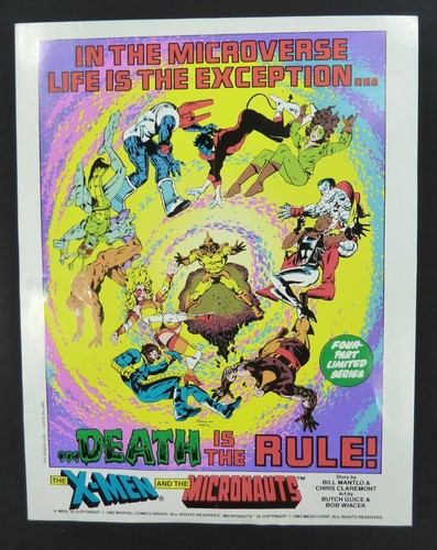 Vintage 1983 X-Men and the Micronauts Promo Poster Marvel Comics - Picture 1 of 3