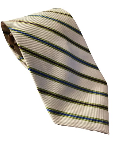 Rooster Silk Repp Neck Tie Handmade Striped Designer Necktie - Picture 1 of 5