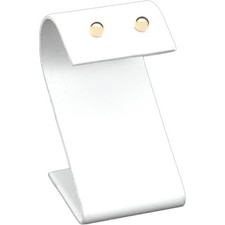 White Faux Leather Earring Countertop Display Stands 2.25" Kit 24 Pcs