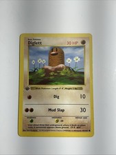 Diglett 047/102 Base Set (Shadowless) Regular 1st Edition Rare Pokemon TCG Card
