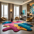 Irregular  Hand-Tufted Wool Area Rug for Living Room , Home, Office, carpet Soft