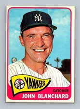 1965 Topps #388 Johnny Blanchard VG-VGEX (TRIMMED) Vintage Baseball Card