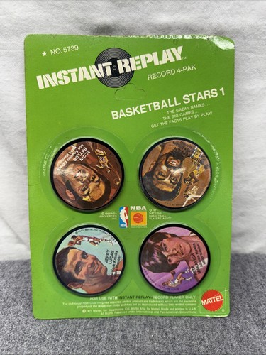 1971 Mattel INSTANT REPLAY Basketball Sealed (4) WILT BAYLOR MARAVICH LUCAS - Picture 1 of 12