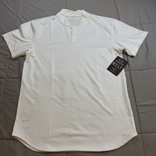 BYLT Drop Cut Stealth Polo NWT Size Large White Shirt