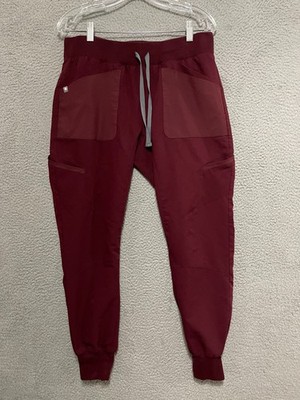 FIGS Maua Two-Toned Cargo Jogger Scrub Pants Womens Red Medium Adult PO 1728