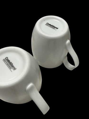 Crate & Barrel Aspen 16 oz. White Porcelain Coffee Mug Set of 6 EXC - Picture 18 of 22