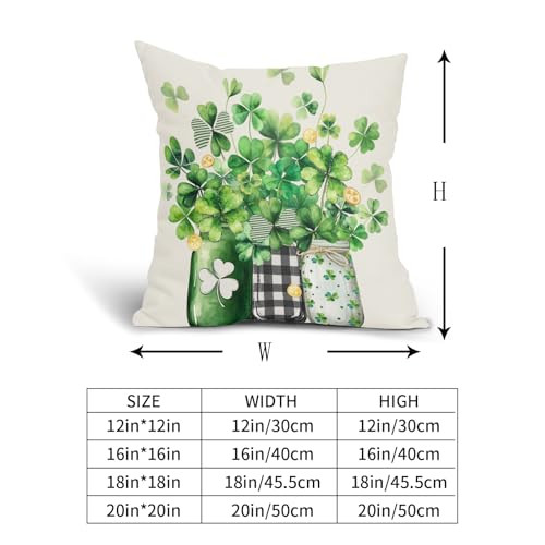 St Patricks Day Pillow Covers 18x18 Inch 18" x 18" (Pack of 2) St Patrick Day - Picture 6 of 8