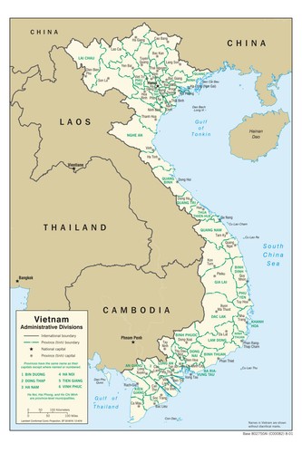 Vietnam Political Administrative Province Region Map Country Nation Print - Picture 1 of 3