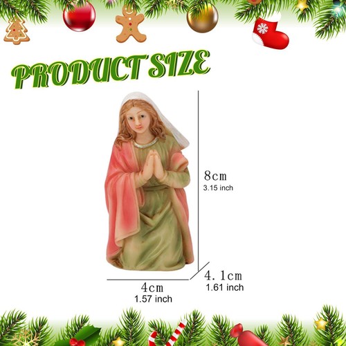 Miniatur Weihnachtskrippe Figur Set Wohndeko klein Resin Jesus - Bild 5 von 7