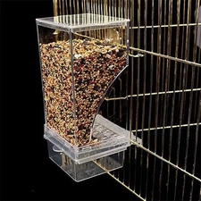 No Mess Bird Feeders Automatic Parrot Feeder Drinker PP Seed Food Container