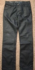 Ring Of Fire Jeans Men Size 34x34 Slim Black Straight fit City Wear Biker Zipper