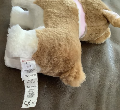 American Girl Doll Corgi Puppy Dog Poseable Pink Sparkle Crown Collar(120ia) - Picture 4 of 7