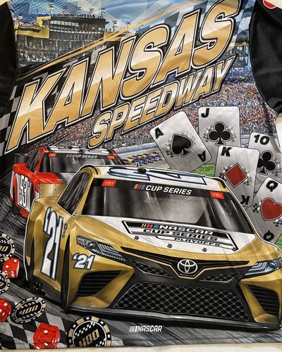 NASCAR RACING Shirt Adult L Kansas Speedway GRAPHIC TEE Hollywood 400 2021 - Picture 8 of 9