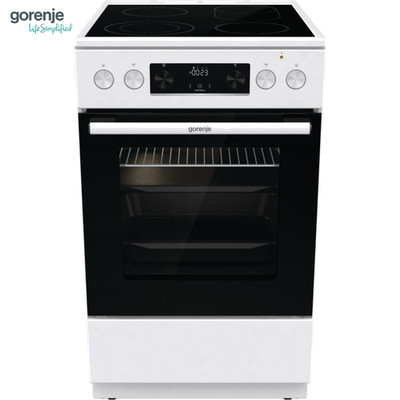 Gorenje Elektroherd 50cm Glaskeramik Kochfeld AirFry Pizza-Funktion Weiß A