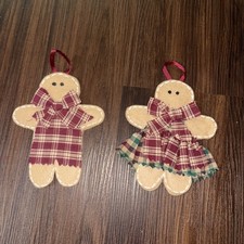 Felt Fabric Christmas Ornaments Gingerbread Boy  Girl.