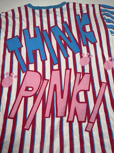 Vintage 1994 90s Pink Panther AOP T Shirt Big Face Cartoon Large Color Block XXL - Picture 7 of 10