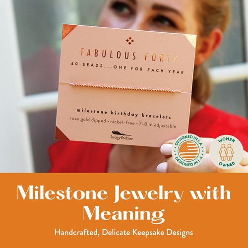 40th Birthday Gifts for Women, Sterling Silver Dipped Beads Bracelet on Adjustab - Bild 6 von 7