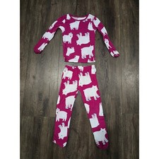 Just One You Carter's Girls Pajama Set Magenta Polar Bear Print 5T Snug Fit