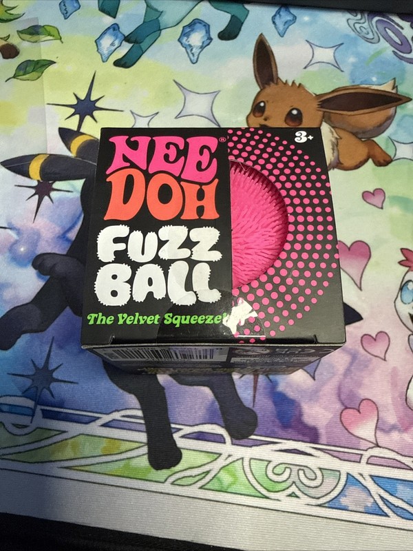 Nee Doh Needoh FUZZ BALL The Velvet Squeeze Fuzzball NEW Pink