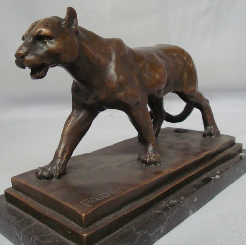 Statue Sculpture Lion Lionne Animalier Style Art Deco Style Art Nouveau Bronze m - Imagen 2 de 7