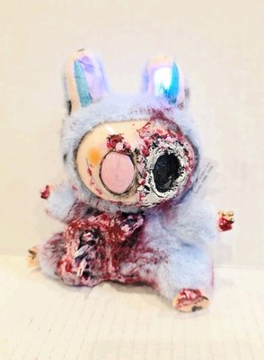  SCARY Demented LABUBU Blue Doll The Monsters Pop Mart Macaron Figure Zombie