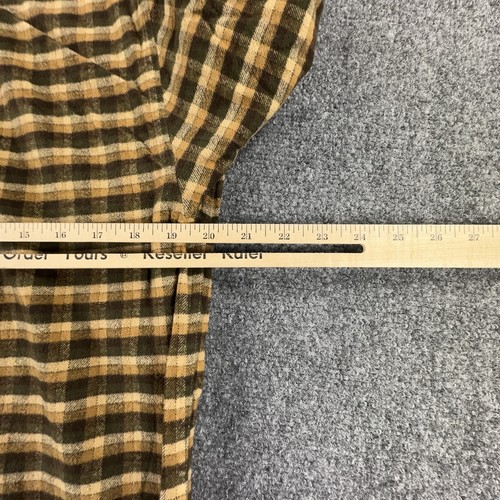 LL Bean Shirt Mens Small Brown Yellow Plaid Button Down Flannel Outdoors - Picture 7 of 9