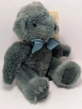 Vtg Russ Berrie Bears From The Past Teddy 1836 Teal Blue Corduroy Feet 7.5"...