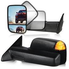 Towing Mirrors for 2009-2018 Dodge Ram 1500, 2010-2018 Ram 2500 3500, Unpainted