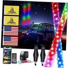 2PCS 3FT LED Whip Lights for UTV/ATV, APP Remote Control, Chasing 2PCS-3FT