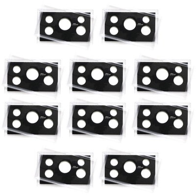 Empty Plastic Lens With Black Insert 10 Pack Half Quarter Dime Nickel Cent