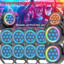 15W LED RGB Rechargeable Par Lights Wireless Battery Powered,DJ Lights Remote US