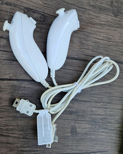 Lot of 2 Nintendo Wii Nunchuck White OEM Official Authentic Tested RVL-004 T54