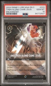 2024 Disney Lorcana Inklands Along Came Zeus Enchanted EN 3 PSA 10 Gem 222/204