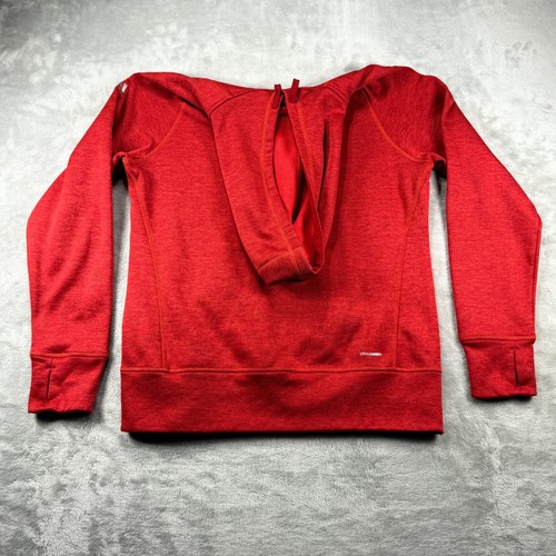 Felpa con cappuccio Detroit Red Wings uomo M Adidas pullover rosso ClimaWarm pile logo NHL - Foto 9 di 10