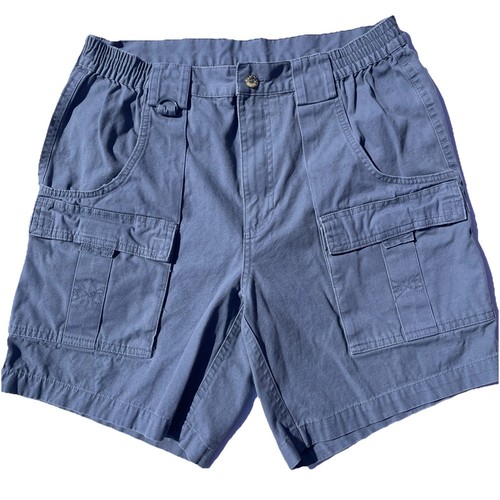 Hook & Tackle Shorts blau Cargotasche Angeln Herren Größe 34