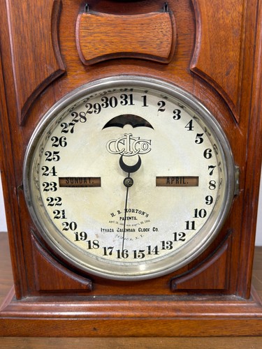 Calendario Itaca Mantello Orologio Doppio Quadrante Funziona Bene Norton 1866 Noce - Foto 6 di 22