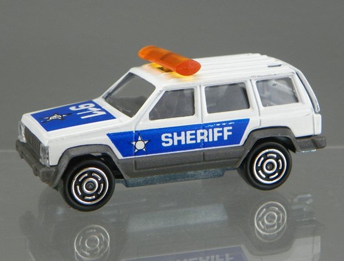Vintage Majorette Movers No.224 Diecast 1/60 White Police Sheriff Jeep Cherokee - Picture 7 of 7