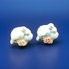 Vintage Avon 1983 Love Birds Taper Candle Holders Huggers Set/2 Ceramic Flowers