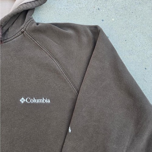Columbia Mens Size XL Brown Tone Embroidered Y2K Branded hoodie - Picture 5 of 6