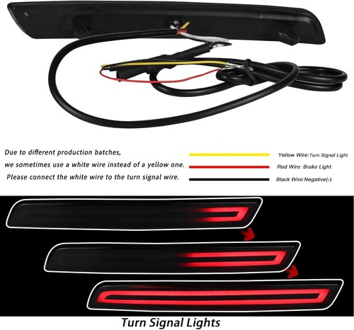 LED Rear Bumper Reflector Light Compatible with Chevrolet Chevy Malibu Smoked  - Bild 2 von 6