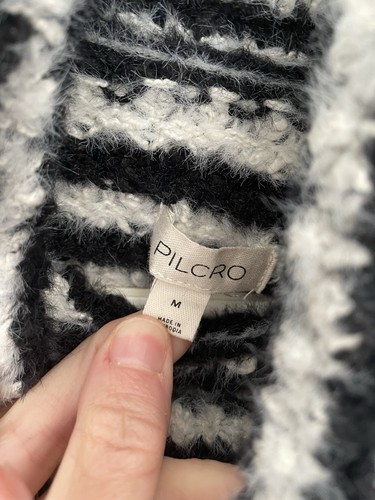 Anthropologie Pilcro Illusion gestreifter Rollkragenpullover Größe Medium schwarz weiß - Bild 7 von 18