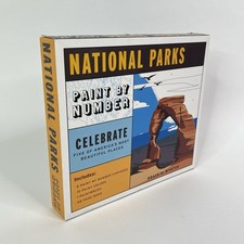 NATIONAL PARKS Paint By Number Art Kit 5 Canvases Paint  Brushes Included