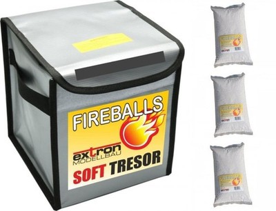 LiPo Akku Sicherheit Tresor FIREBALLS inkl. 3x Granulatkissen von Pichler